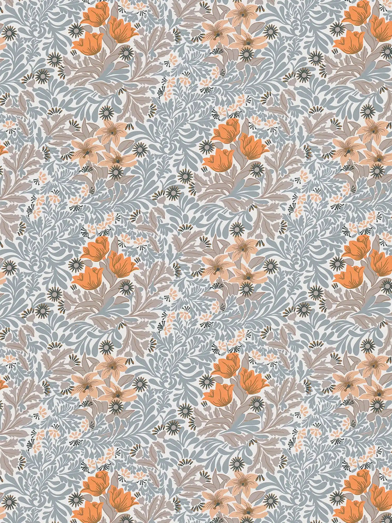 Antique Floral Trails Wallpaper Online NZ | The Inside - Orange