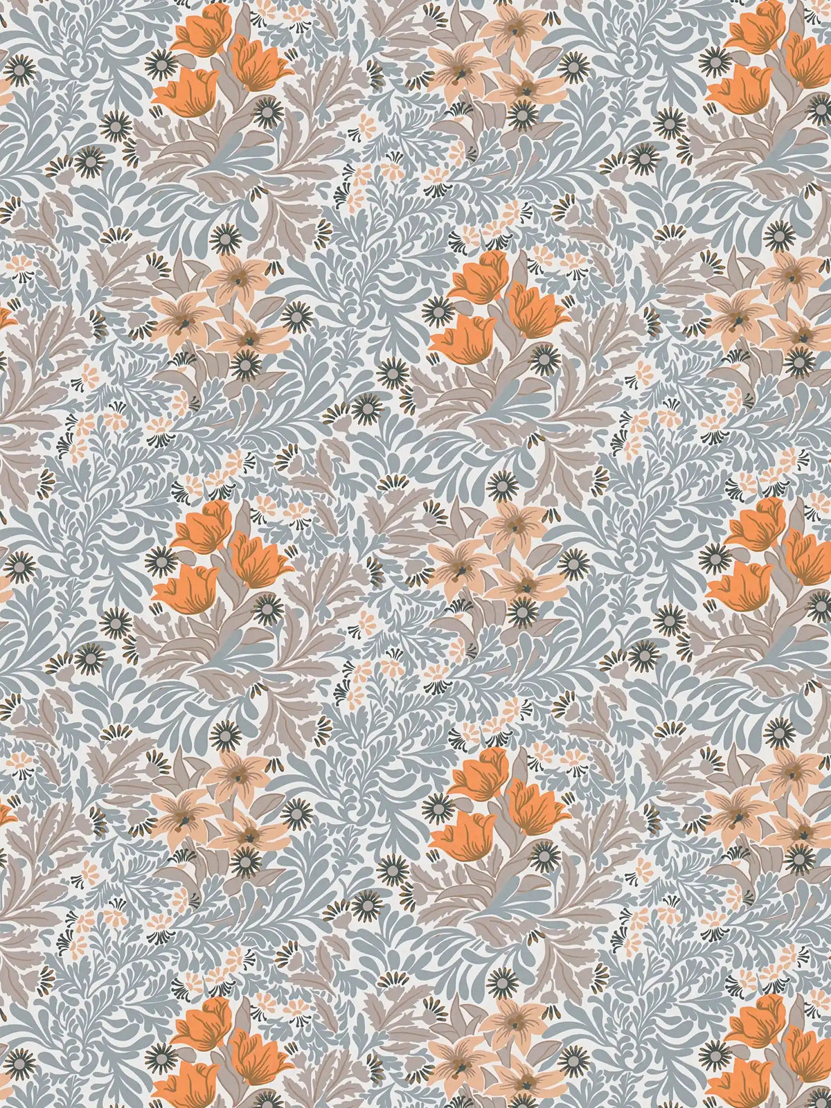 Sample - Antique Floral Trails Wallpaper Online NZ | The Inside - Orange