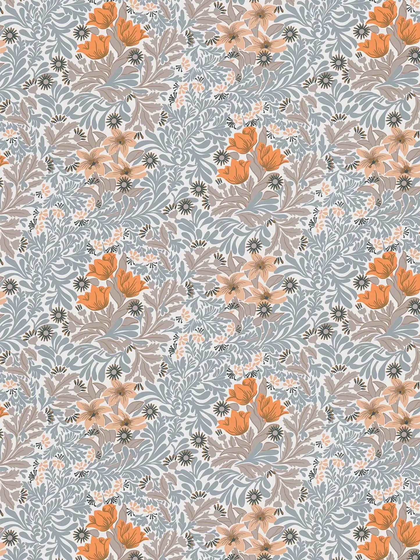 Sample - Antique Floral Trails Wallpaper Online NZ | The Inside - Orange