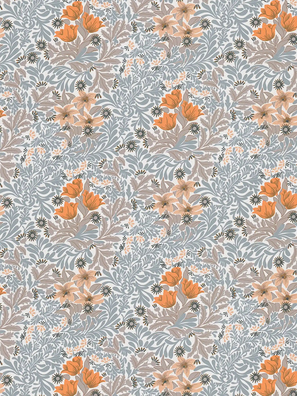 Sample - Antique Floral Trails Wallpaper Online NZ | The Inside - Orange