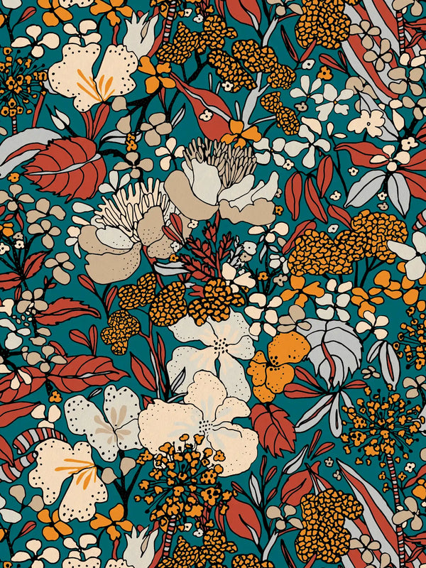 Sample - Floral Impression Wallpaper - Autumn