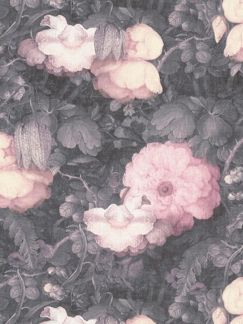 Sample - Dutch Floral Wallpaper - Pink
