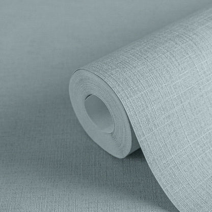 Linea Linen Texture Vinyl Wallpaper – Duck Egg