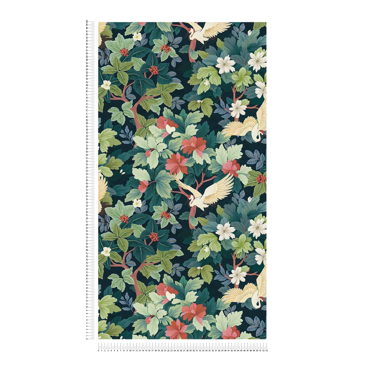 Tsuru Crane Garden Vinyl Wallpaper – Midnight