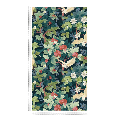 Tsuru Crane Garden Vinyl Wallpaper – Midnight
