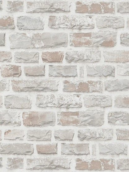 Classic Brickstone - Natural Wallpaper - Grey