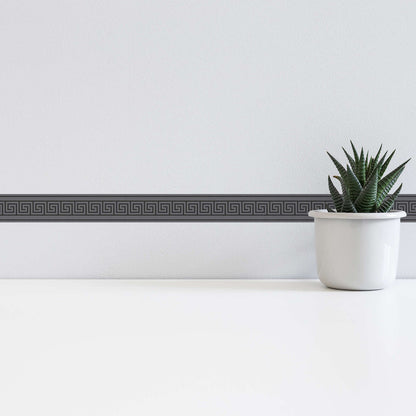 Graphic Meander Border - Black - Self Adhesive