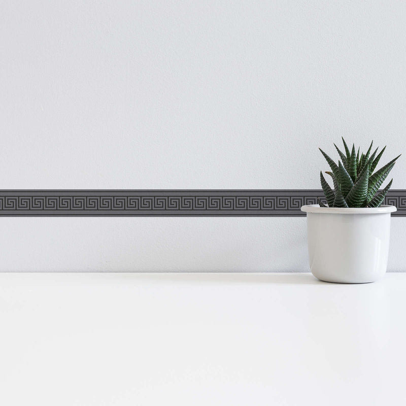 Graphic Meander Border - Black - Self Adhesive