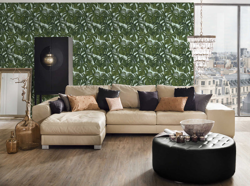 Monstera Dreams Wallpaper - Pale Blue