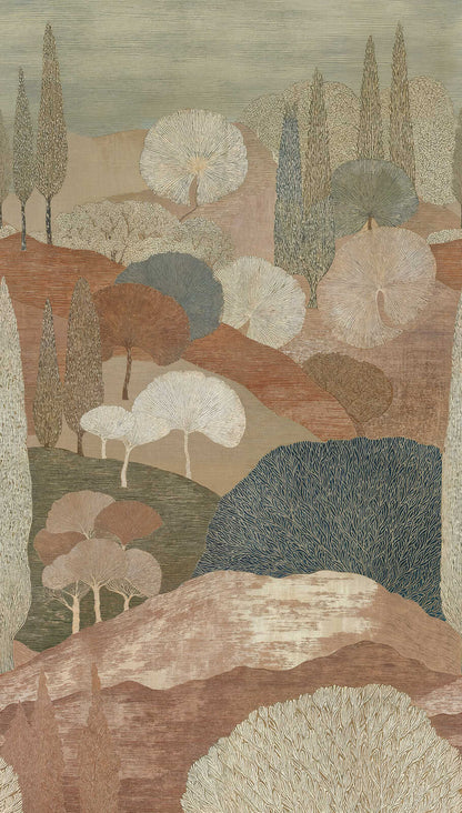 The Wall 4 - Hybrid Wallpaper Mural - Abstract Trees