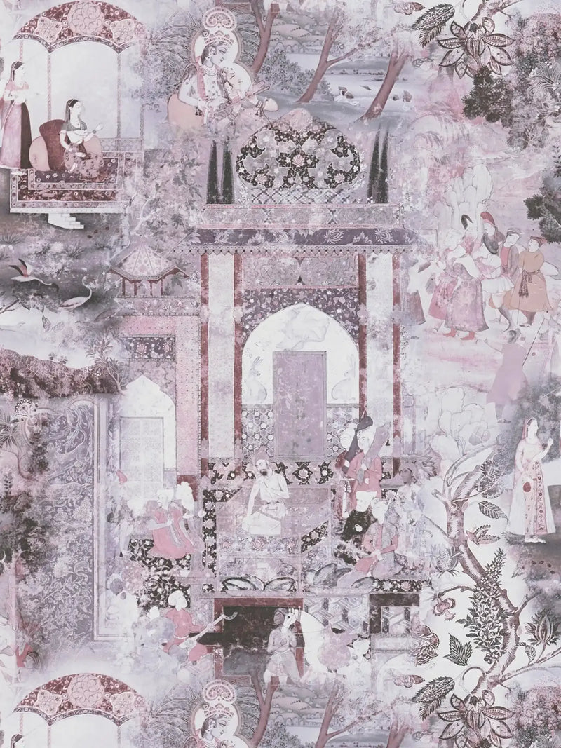 Echoes of Heritage - Vintage Wallpaper - Grey