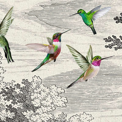 Fancy Forest Birds - Custom Sized Wallpaper Mural (per m2)