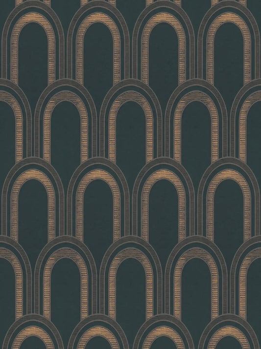 Metallic Arches Wallpaper - Black