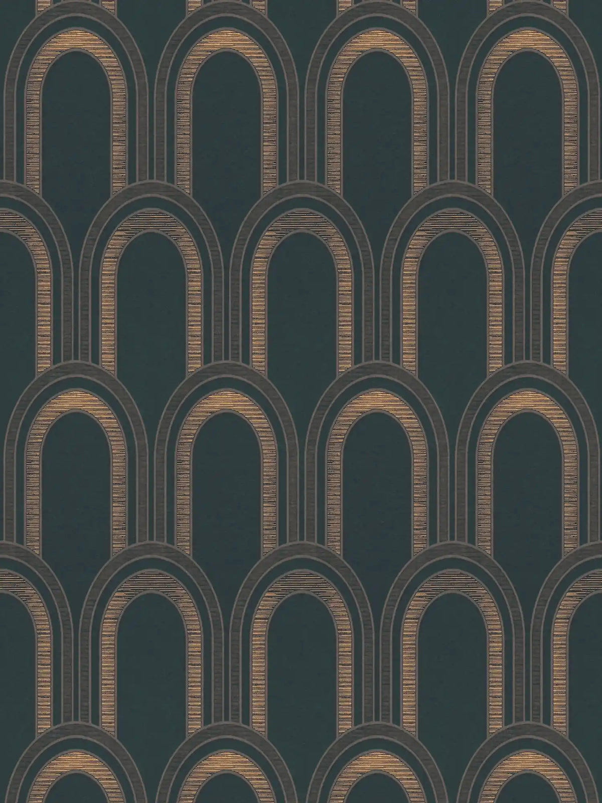 Sample - Metallic Arches Wallpaper - Black