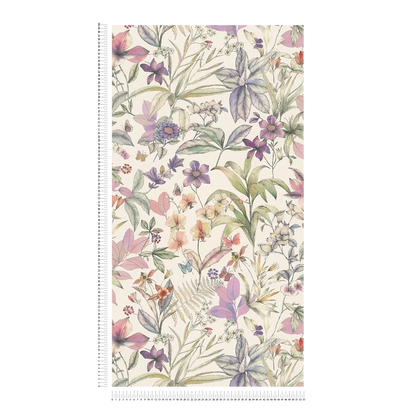 Papillon Floral Butterfly Vinyl Wallpaper – Cream
