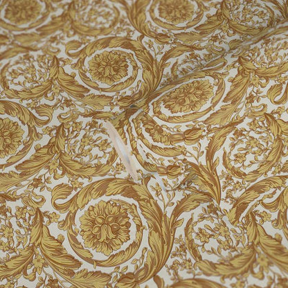 Versace Floral Garland Wallpaper - Gold/Beige