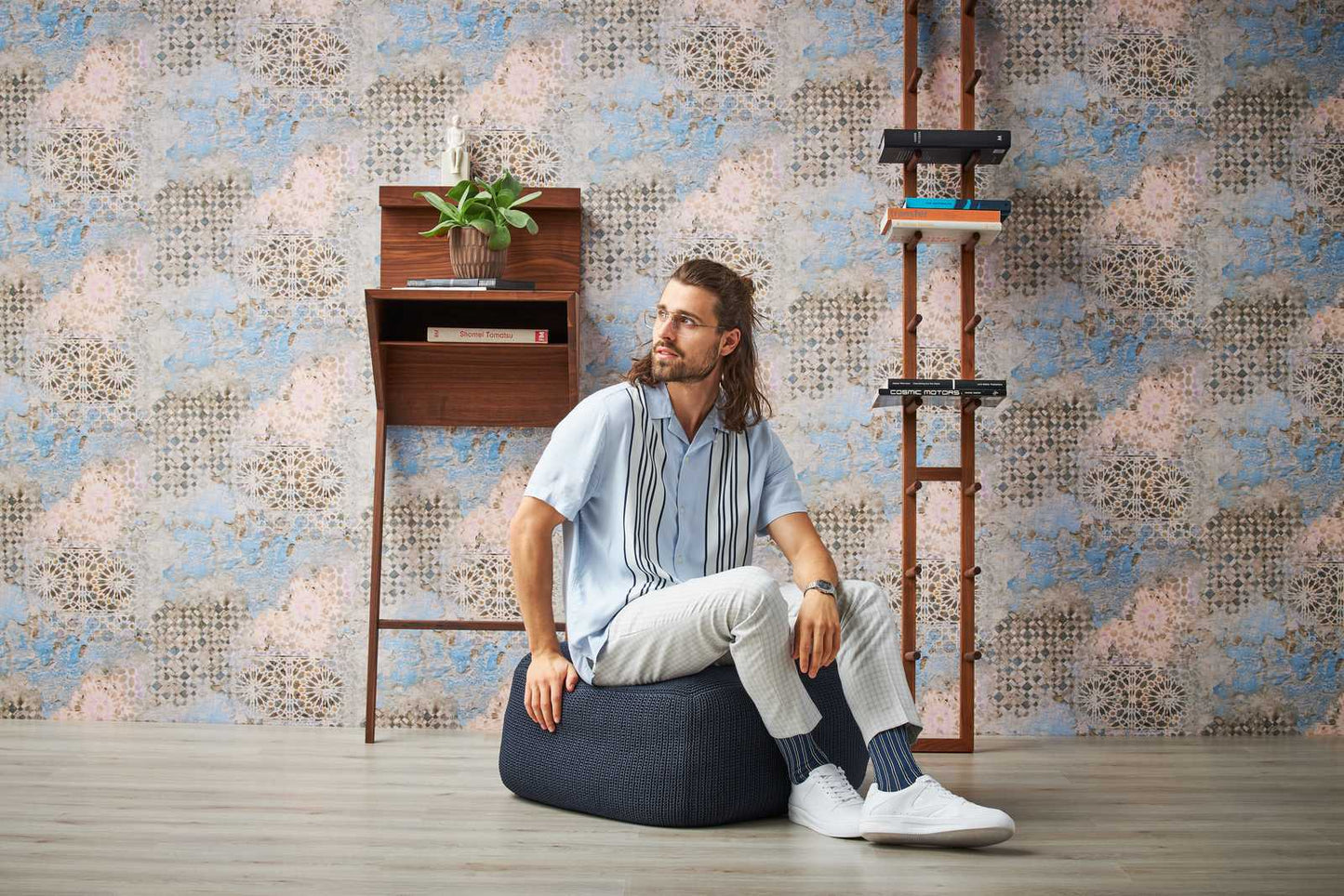 Barcelona Mosaic Wallpaper - Beige/Brown/Blue