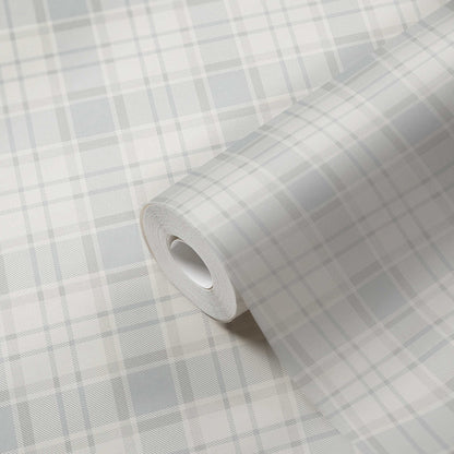 Maison Charme Plaid Wallpaper - White