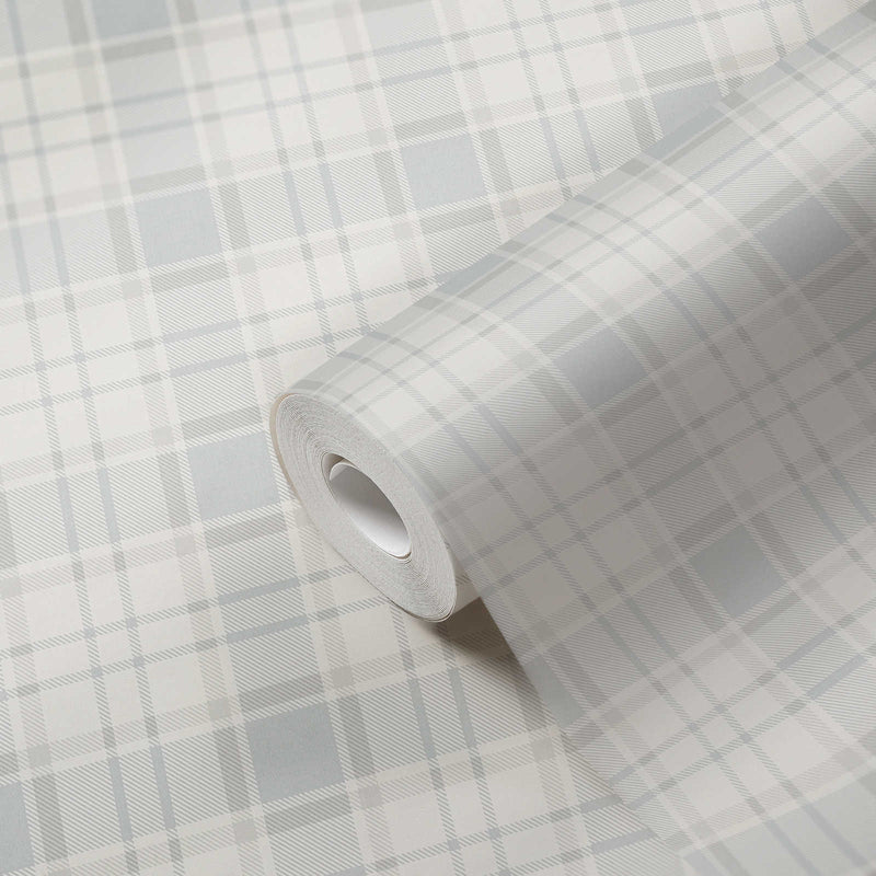 Maison Charme Plaid Wallpaper - White