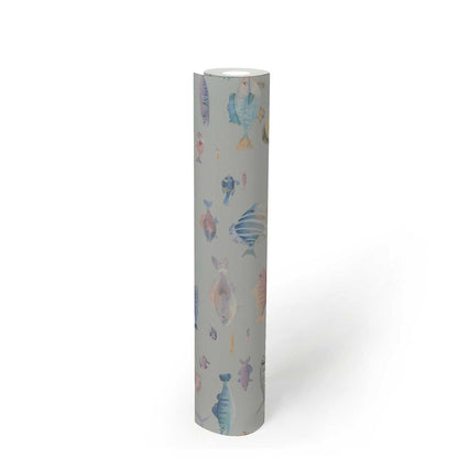 School's Out Fish Wallpaper - Beige