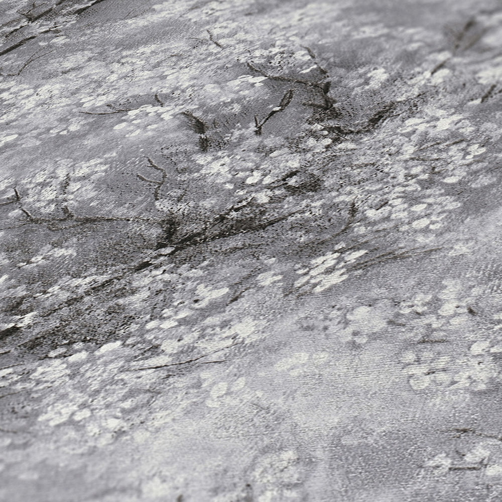 Cherry Blossoms Spring Wallpaper - Moody Grey