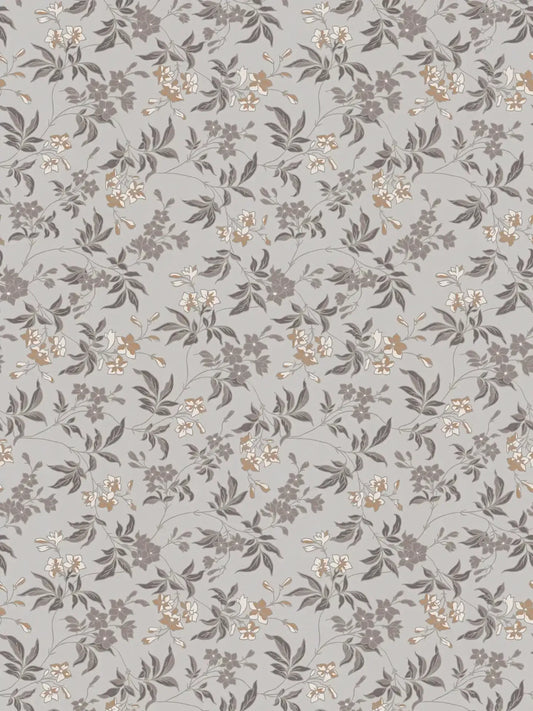 Jasmin - Floral Wallpaper - Grey