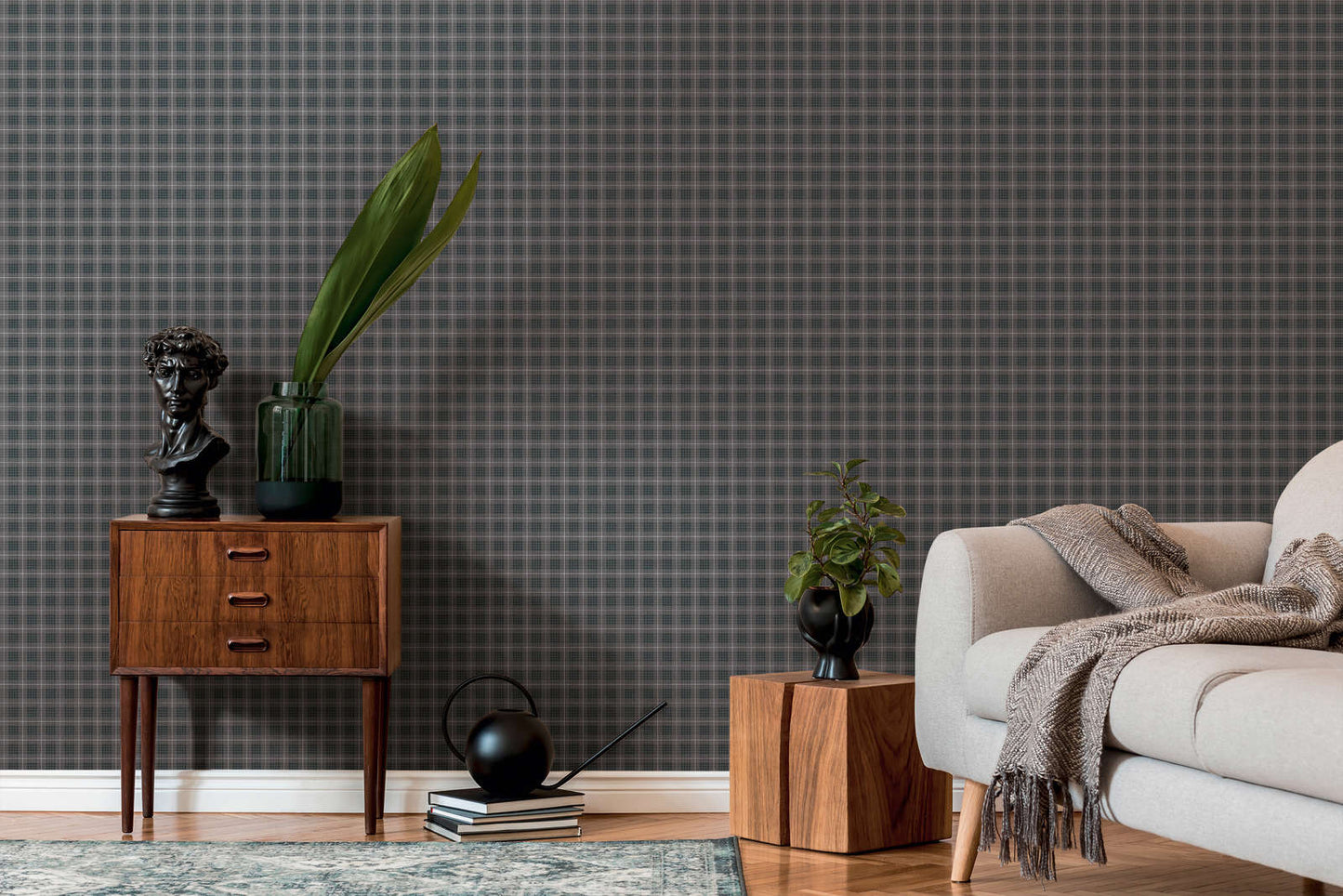 Tartan The Wallpaper - Dark Grey