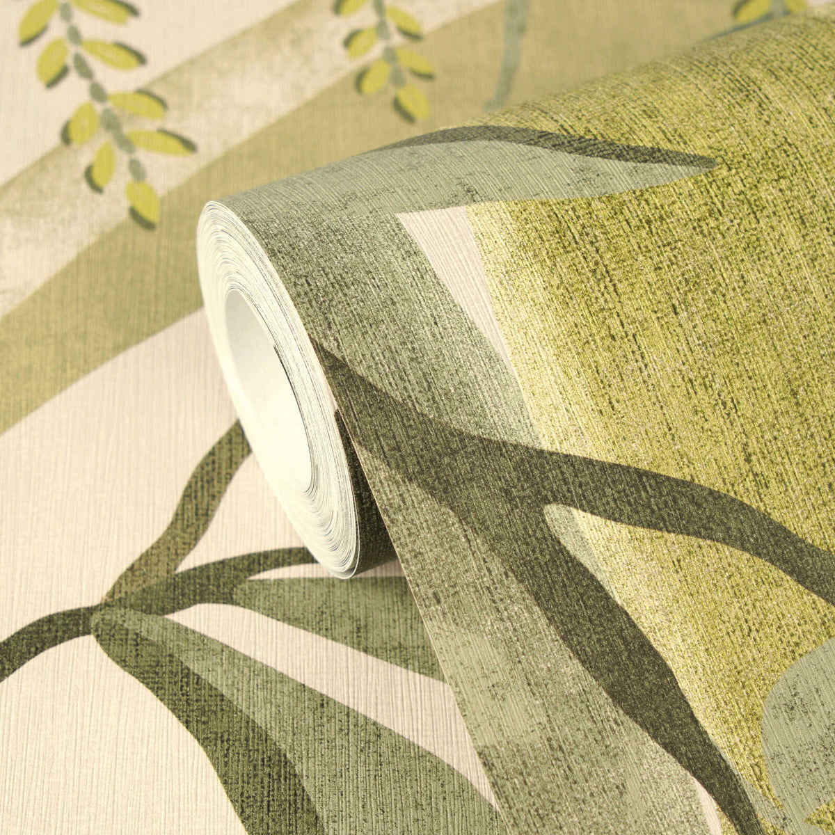 Fronda Tropical Leaf Vinyl Wallpaper – Sage