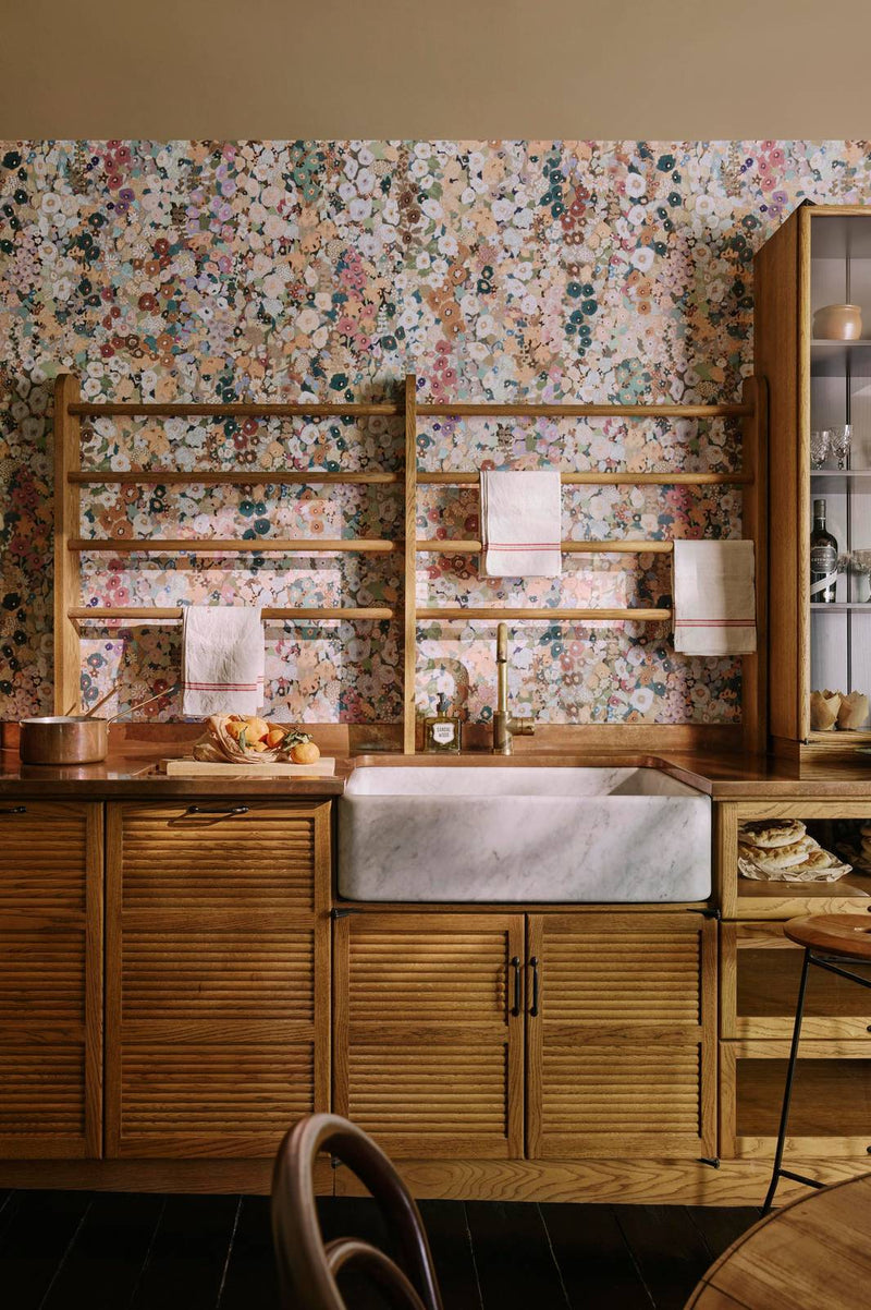 Hollyhocks Hybrid Wallpaper Mural - House of Hackney