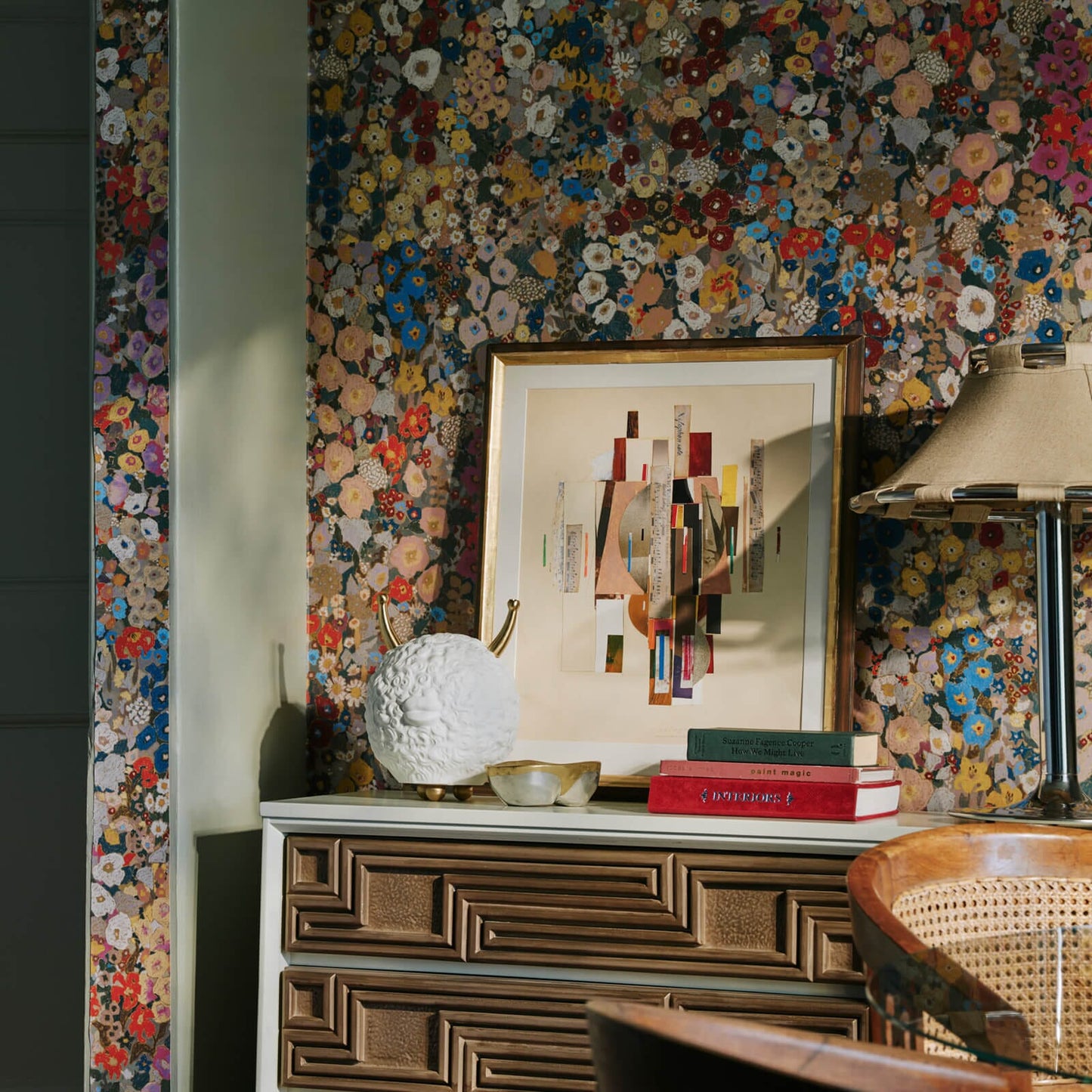 Hollyhocks Hybrid Wallpaper Mural - House of Hackney