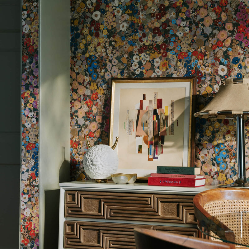 Hollyhocks Hybrid Wallpaper Mural - House of Hackney
