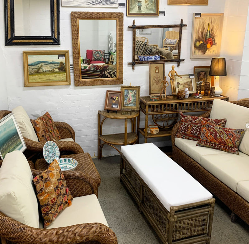 Biscayne Cane Bench Seat SALE - PICK UP ONLY