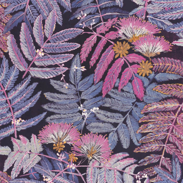 Sample - Botanica Albizia Wallpaper - Purple and Pink