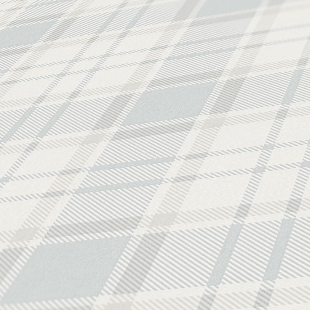 Maison Charme Plaid Wallpaper - White