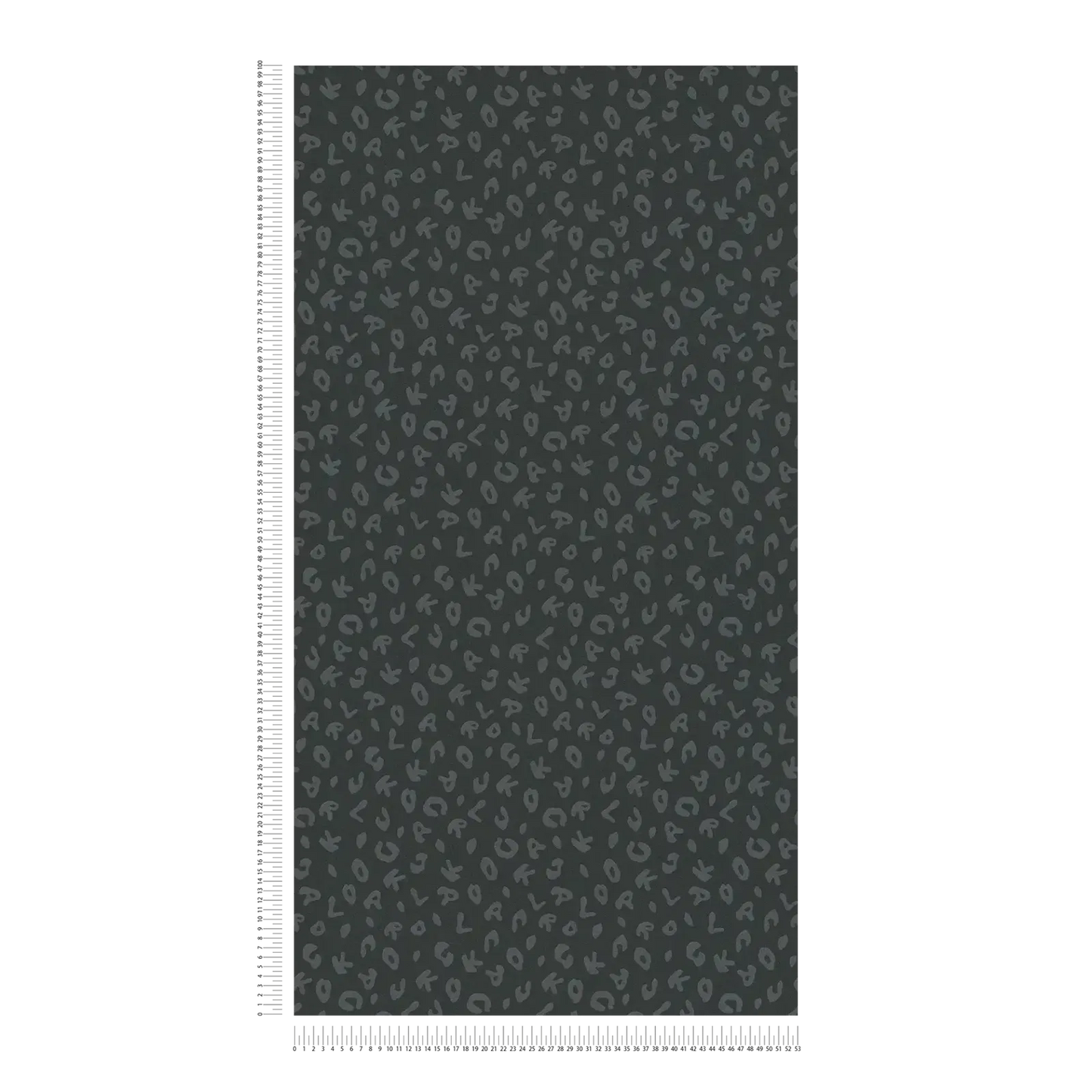 Leopard Alphabet Wallpaper - Charcoal - Discontinuing