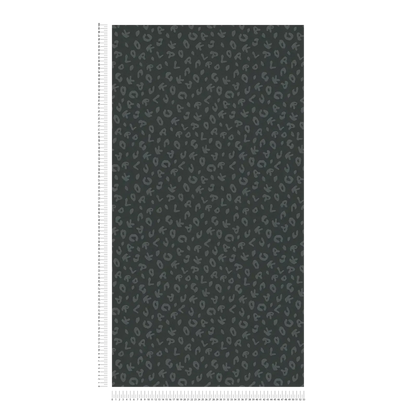 Leopard Alphabet Wallpaper - Charcoal - Discontinuing