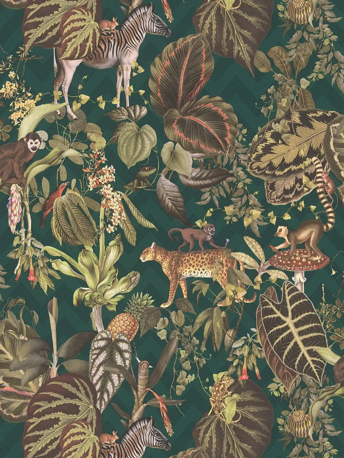 Sample - Living Jungle Chevron Wallpaper - Green