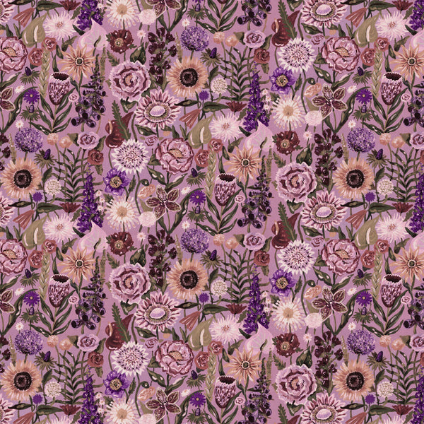 Sample - Utopia Floral Wallpaper - Mauve
