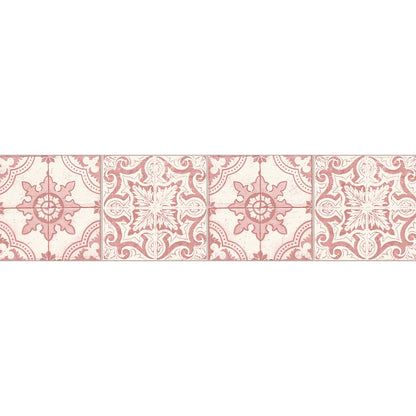 Mosaic Border - Red and White - Self Adhesive