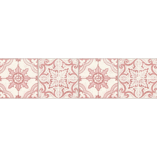 Mosaic Border - Red and White - Self Adhesive