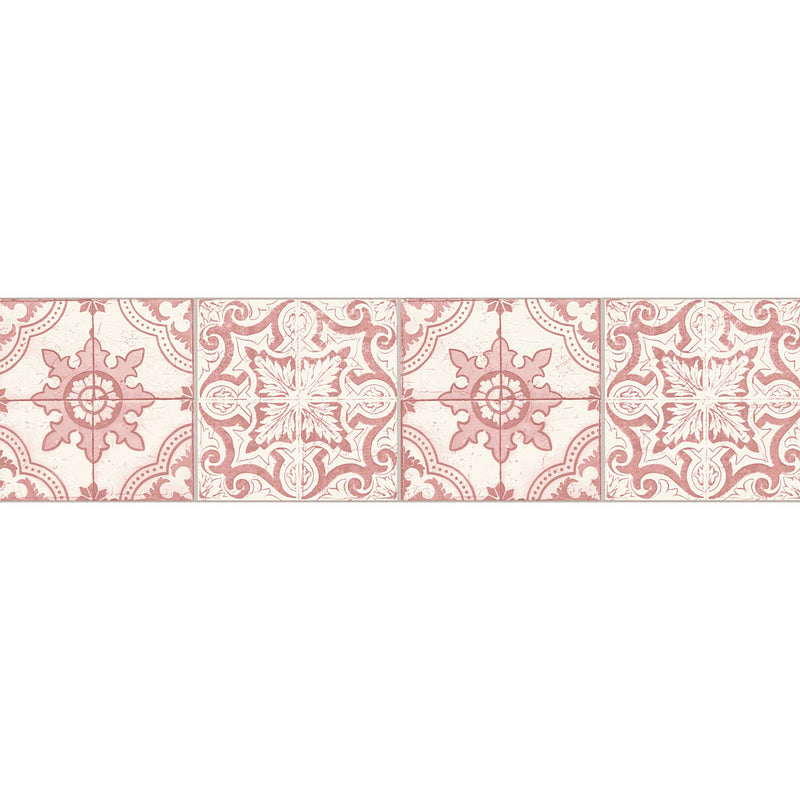 Mosaic Border - Red and White - Self Adhesive