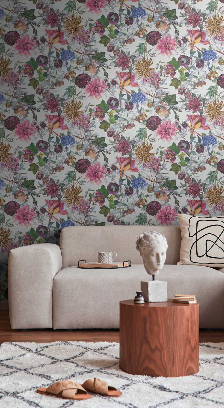 Sample - Floral Trails Wallpaper - Multicolour