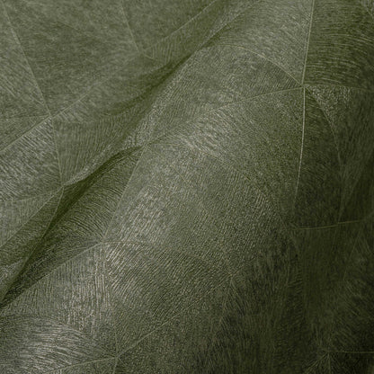 Hexagon Textured Vinyl Wallpaper - Green