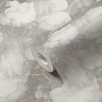 Dutch Floral Wallpaper - Grey