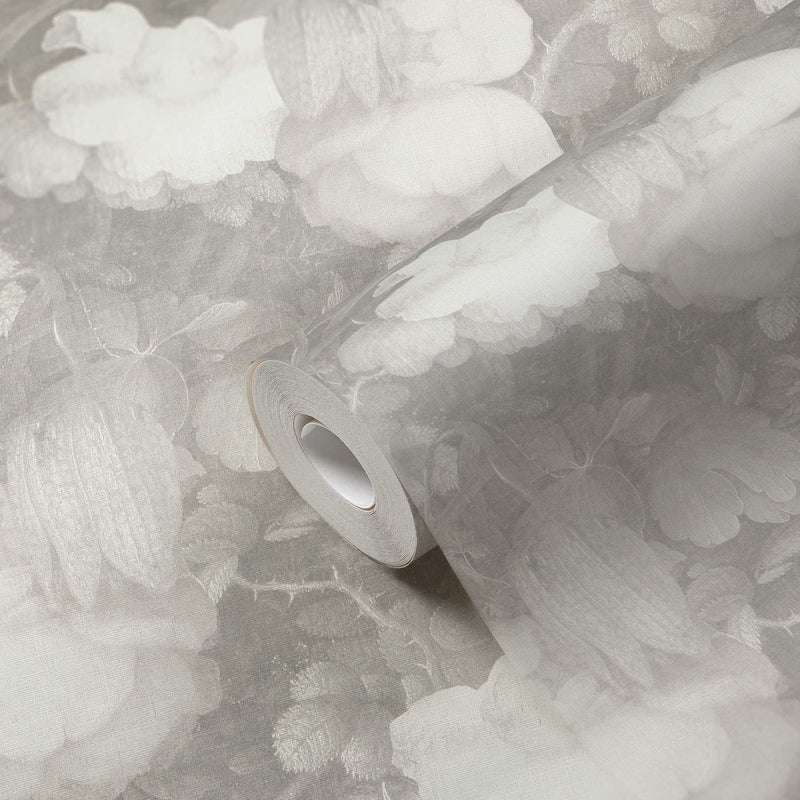 Dutch Floral Wallpaper - Grey