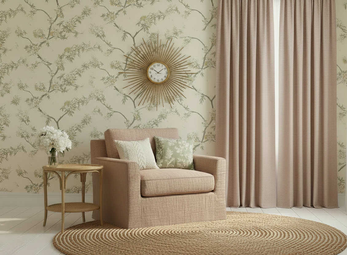 Cherry Blossom - Wallpaper - Yellow Cream