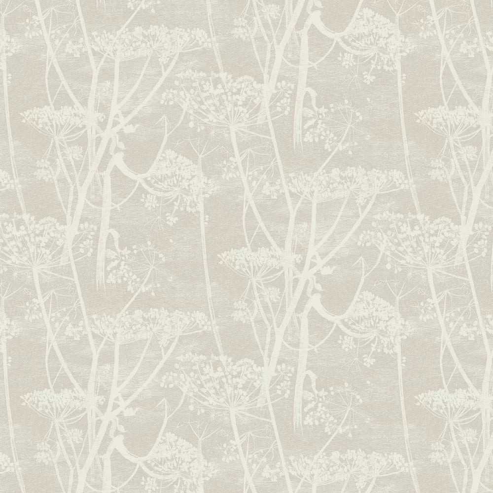 Sample - Cow Parsley Wallpaper - Taupe
