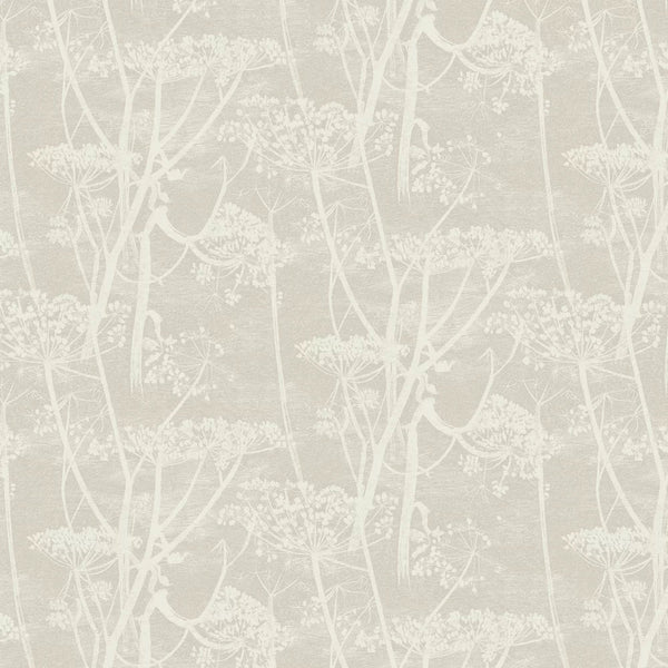Sample - Cow Parsley Wallpaper - Taupe