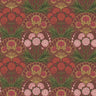 Flamenco Fan Wallpaper - Rose Bright & Metallic Gold on Crimson