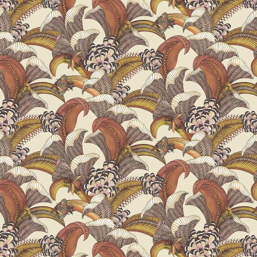 Sample - Hoope Wallpaper - Crimson on Stone